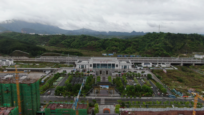 城市航拍福建泰宁火车站
