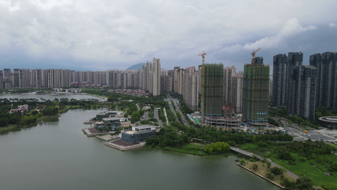 城市航拍福建漳州城市建设