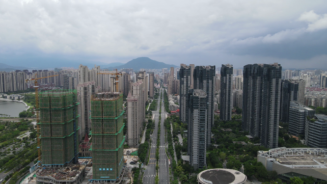 城市航拍福建漳州城市建设