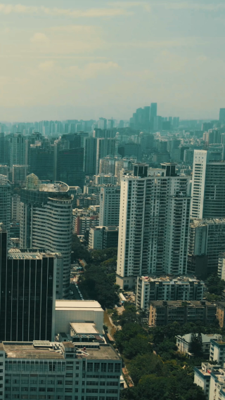 城市航拍福建福州城市风光交通竖屏