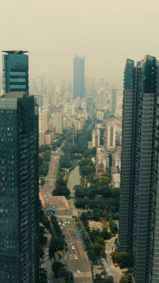 城市航拍福建福州城市高楼建筑竖屏