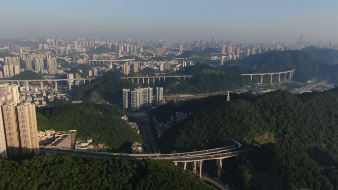城市航拍贵州贵阳城市建设