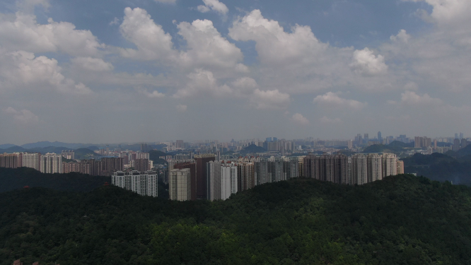 城市航拍贵州贵阳城市建设