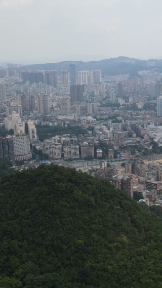 城市航拍贵州遵义城市建设