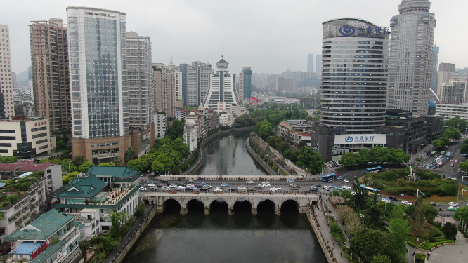 城市航拍贵阳南明河民族博物馆
