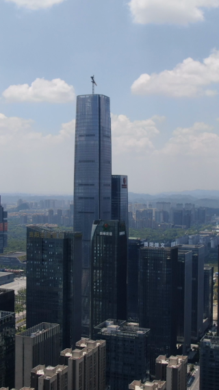 城市航拍贵阳地标第一高楼竖屏