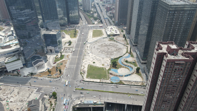 城市航拍贵阳城市交通 