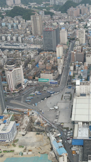 城市航拍贵阳城市密集高楼建设