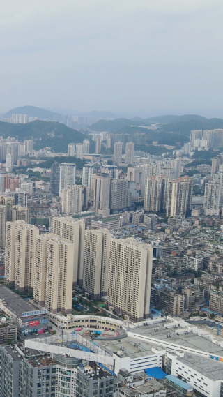 城市航拍贵阳城市密集高楼建设