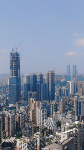 城市航拍贵阳城市建设竖屏航拍