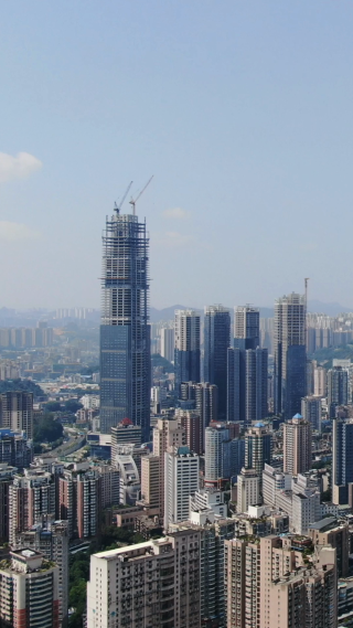 城市航拍贵阳城市建设竖屏航拍