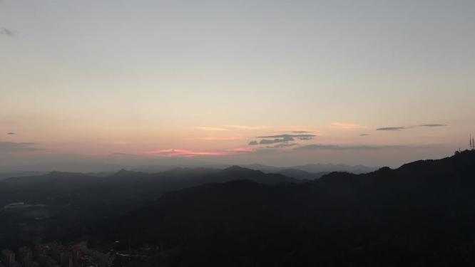 夕阳晚霞火烧云自然风景航拍