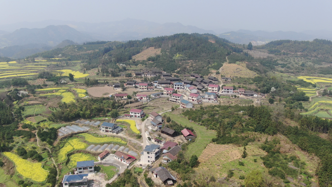 大气湖南集中村落航拍