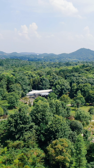 旅游景区刘少奇故居5A景区竖屏航拍