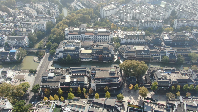 旅游景区南京秦淮河5A景区航拍