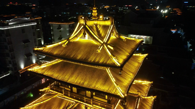 旅游景区广西桂林逍遥楼夜景延时