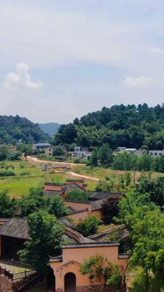 旅游景区湖南宁乡道林古镇竖屏航拍