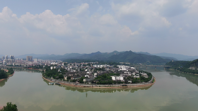 旅游景区湖南洪江古商城4A景区航拍