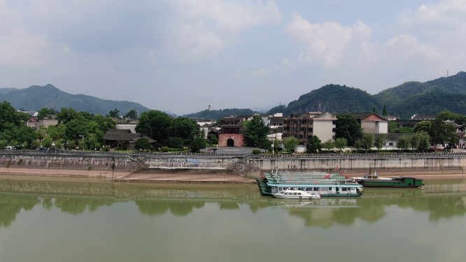 旅游景区湖南洪江黔阳古城航拍
