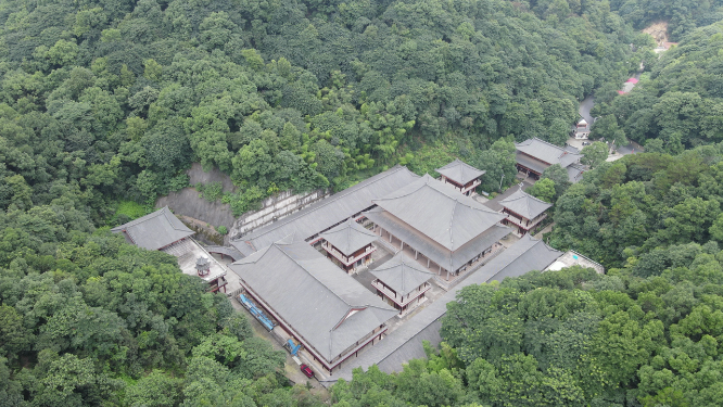 旅游景区湖南益阳栖霞寺航拍