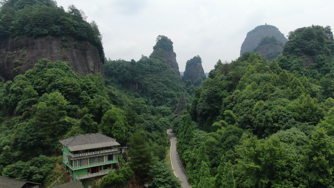 旅游景区湖南通道独岩公园航拍