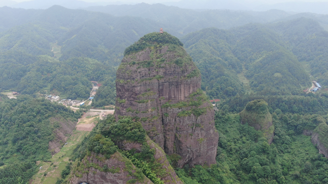 湖南通道丹霞地貌航拍