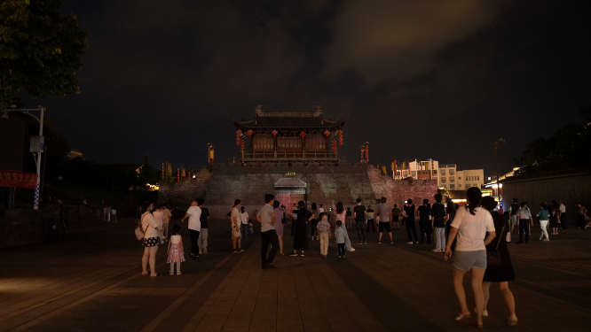 旅游景区福建汀州古城夜景4A景区