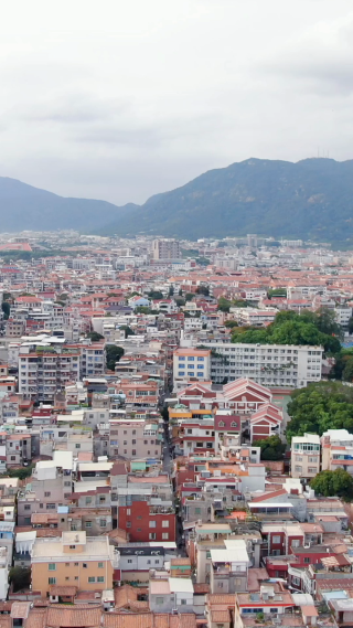 旅游景区福建泉州古城竖屏航拍