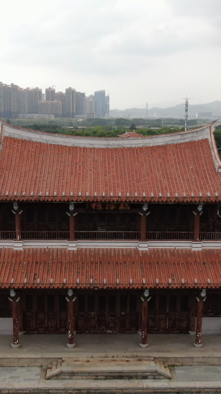 旅游景区福建泉州古城竖屏航拍