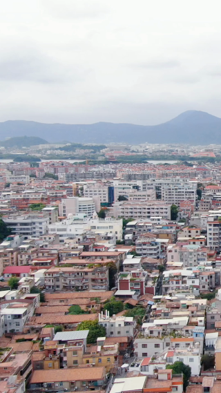 旅游景区福建泉州古城竖屏航拍