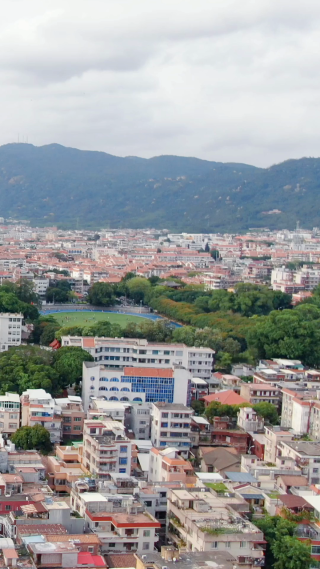 旅游景区福建泉州古城竖屏航拍