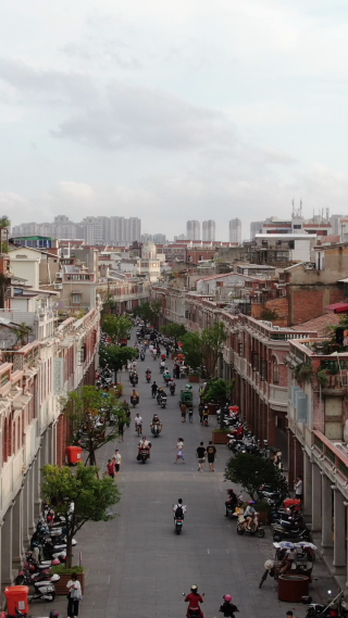 旅游景区福建泉州古西街航拍 