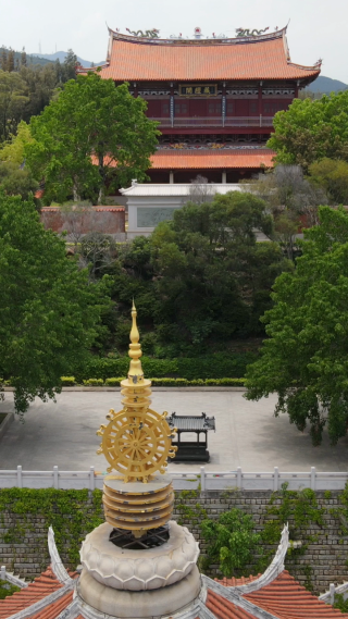 航拍福建泉州少林寺著名旅游景点
