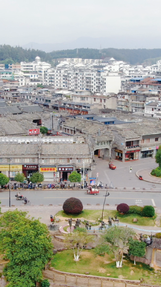 旅游景区福建泰宁古城竖屏航拍