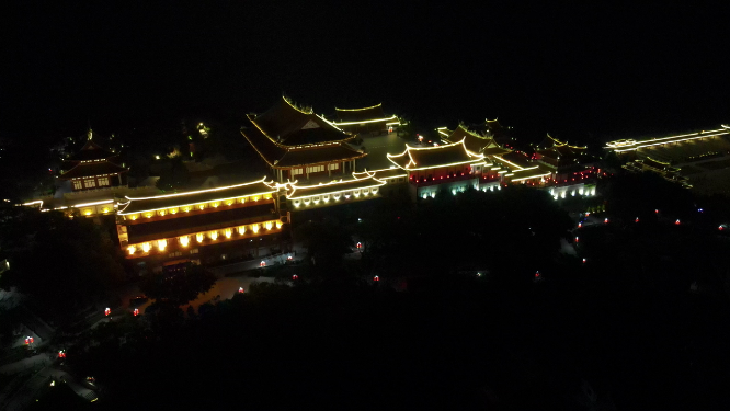 旅游景区福建湄洲岛5A景区妈祖庙夜景