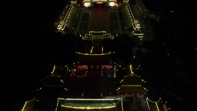 旅游景区福建湄洲岛5A景区妈祖庙夜景