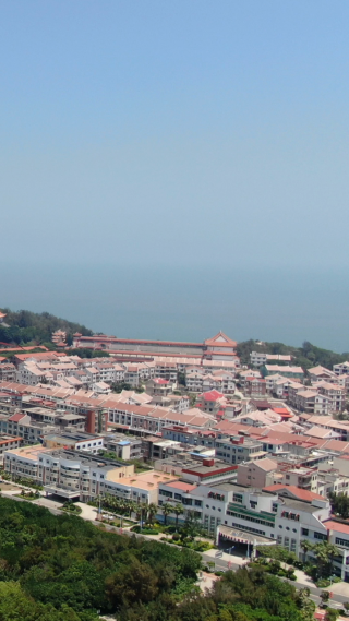 旅游景区福建湄洲岛妈祖庙航拍