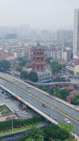 旅游景区福建漳州古城竖屏航拍