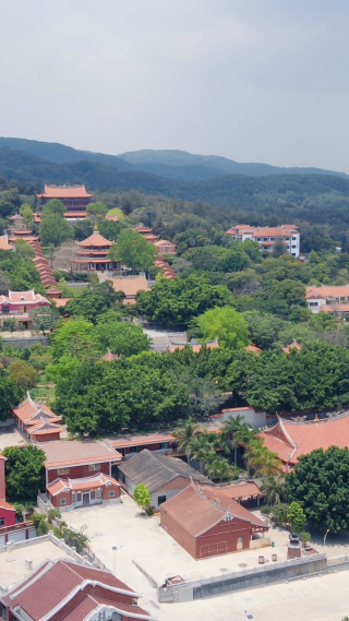 旅游景区福建莆田妈祖庙竖屏航拍