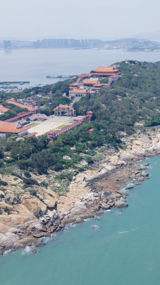 旅游景区福建莆田妈祖庙竖屏航拍