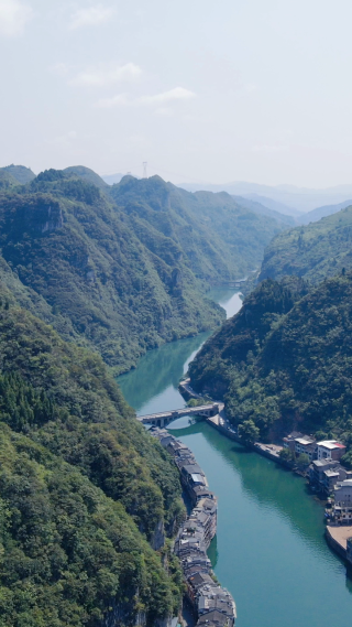 旅游景区贵州镇远古镇舞阳河竖屏