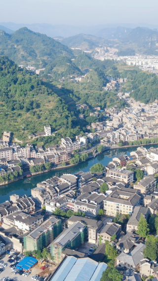 旅游景区贵州镇远古镇舞阳河竖屏