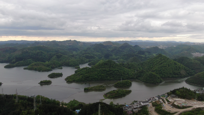 旅游景区贵阳阿哈湖4A景区航拍