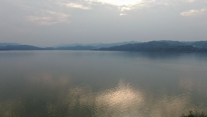 旅游景区贵阳阿哈湖4A景区航拍 