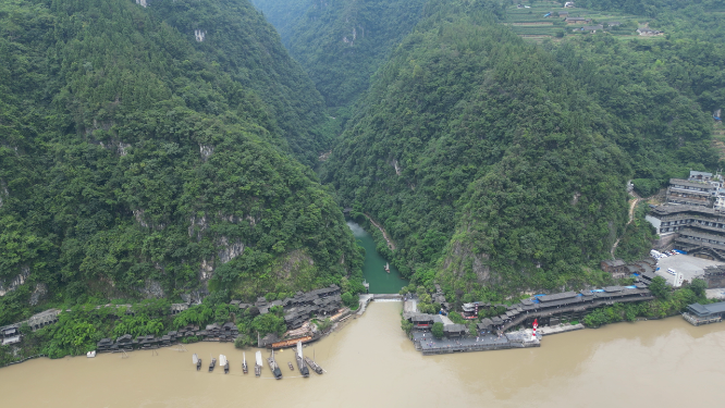 湖北宜昌三峡人家5A景区航拍