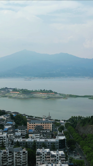湖北宜昌秭归县城市风光航拍