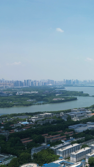 湖北武汉大学校园竖屏航拍