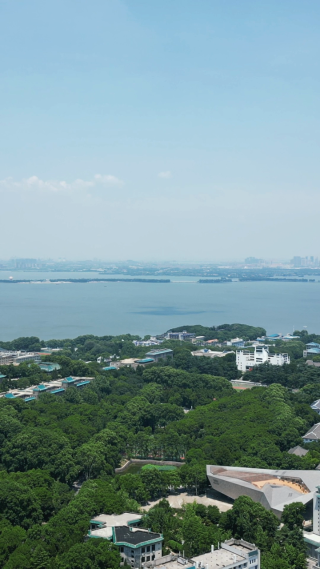 湖北武汉大学校园竖屏航拍