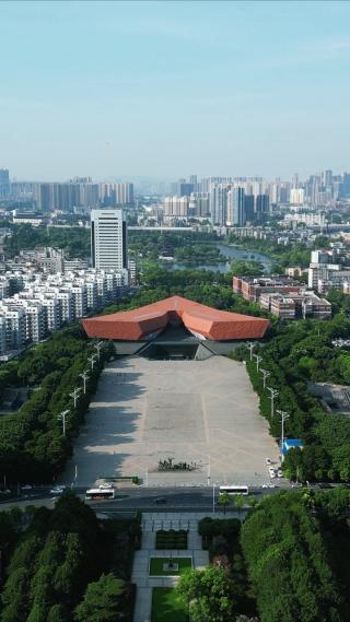 湖北武汉辛亥革命博物馆航拍 