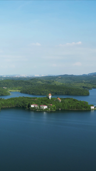 湖北武汉木兰湖5A景区竖屏航拍